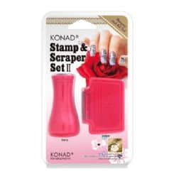 ערכה: חותמת דגם קונוס + שפכטל עם כרית מסיליקון שקופה או אדומה